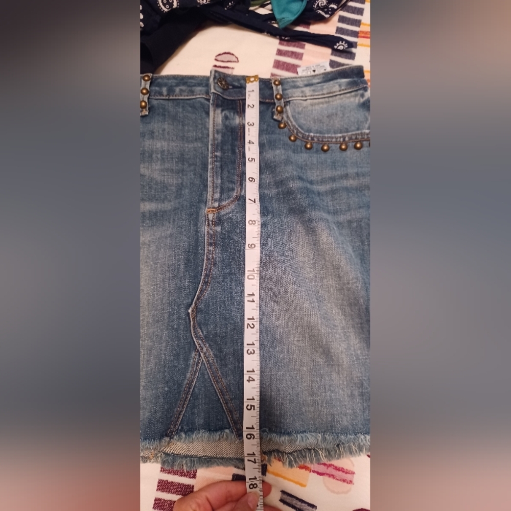 Driftwood Stef studded denim skirt  size 28 - Picture 7 of 7